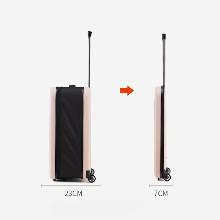 Folding Trolley Case, 20-Inch and 24-Inch Luggage for Business Trips, Traveling, and Lightweight and Foldable Suitcase