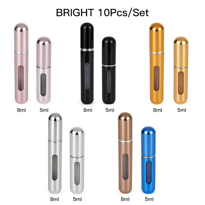 Perfume Bottle Set 8Ml 5Ml Refillable Bottle with Spray Pump Empty Cosmetic Containers Travel Atomizer Bottle Free Shipping