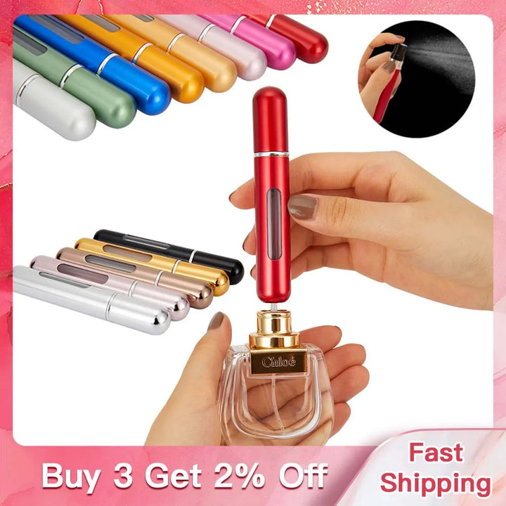 Perfume Bottle Set 8Ml 5Ml Refillable Bottle with Spray Pump Empty Cosmetic Containers Travel Atomizer Bottle Free Shipping